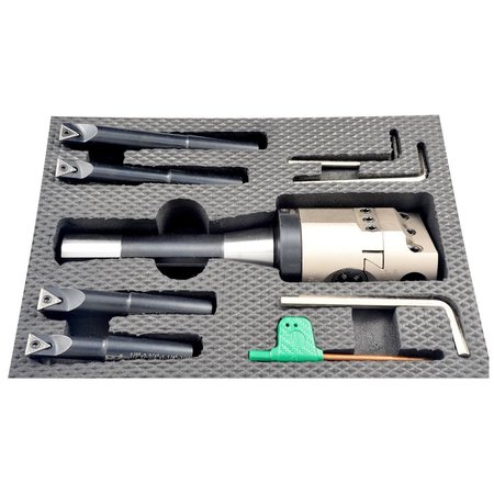 Hhip Indexable Tool Set With 2" Boring Head R8 Shank & 4 Boring Bars 1001-0201